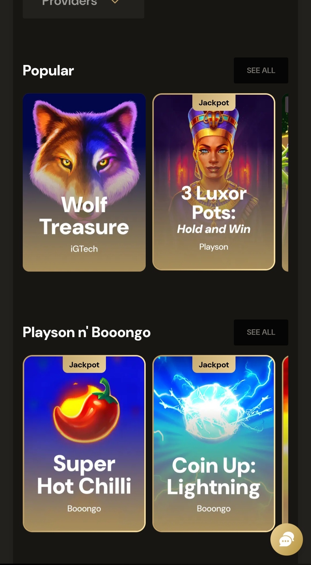Lucky Ones Casino Interface